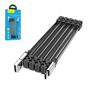 USB кабель Hoco U103, USB тип C, USB тип A, 100 см, 3 A, чорний, магнітний, #6931474750198