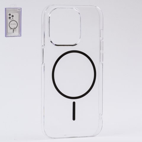 Чехол Fully PC MagSafe для iPhone 14 Pro, черный, прозрачный, магнитный, пластик