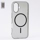 Чехол Fully-PC MagSafe для iPhone 16, черный, прозрачный, магнитный, пластик