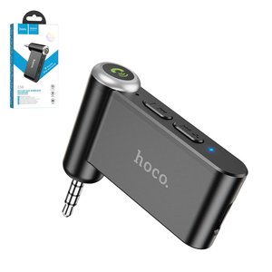 FM трансмиттер Hoco E58, черный, с кнопкой, USB тип C, TRS 3.5 мм, #6931474748768