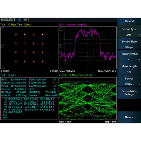 Opción de software "Análisis de modulación digital" SIGLENT SHA850 DMA